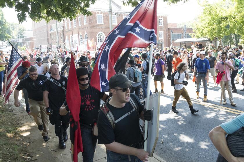 The 2017 “Unite the Right” march in Charlottesville, Va., brought in an array of far-right groups, but the situation got out of hand when they were confronted by counter demonstrators. The rally was canceled and violence ensued, culminating when a white supremacist drove into a crowd and killed a counter protester.