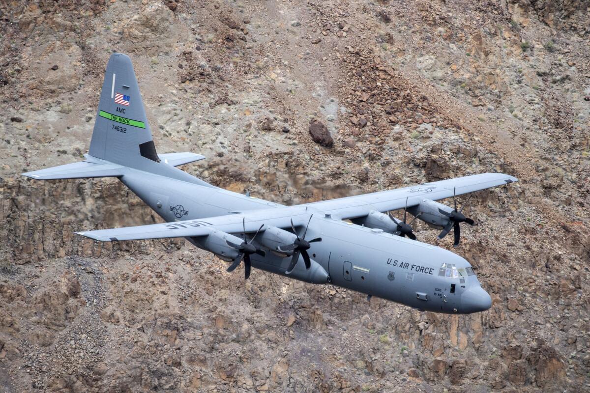 A C-130 from Little Rock Air Force Base, Ark.