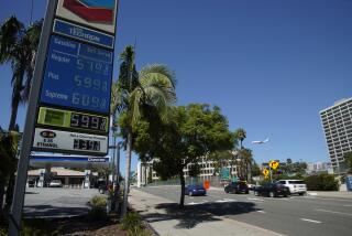 San Diego, California - August 28: Vehicles pass by the Chevron gasoline station on First Avenue in Downtown on Monday, Aug. 28, 2023 in San Diego, California. (Alejandro Tamayo / The San Diego Union-Tribune)