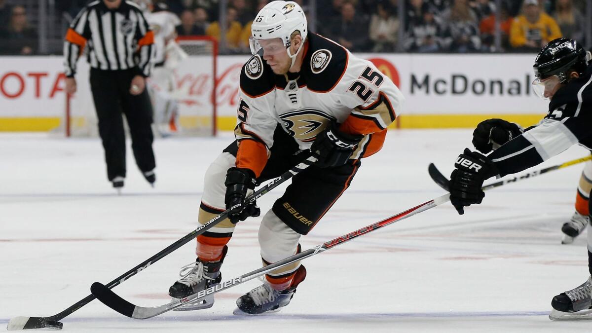 Ducks right wing Ondrej Kase had his first three-point game on Saturday against the Kings.