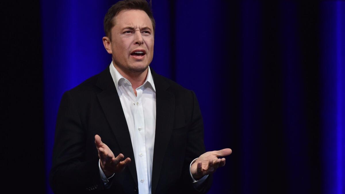 Billionaire entrepreneur Elon Musk speaks in Adelaide, Australia, in September.