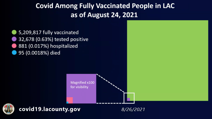 Coronavirus cases, hospitalizations and deaths among fully vaccinated people in Los Angeles County (Aug. 26, 2021)
