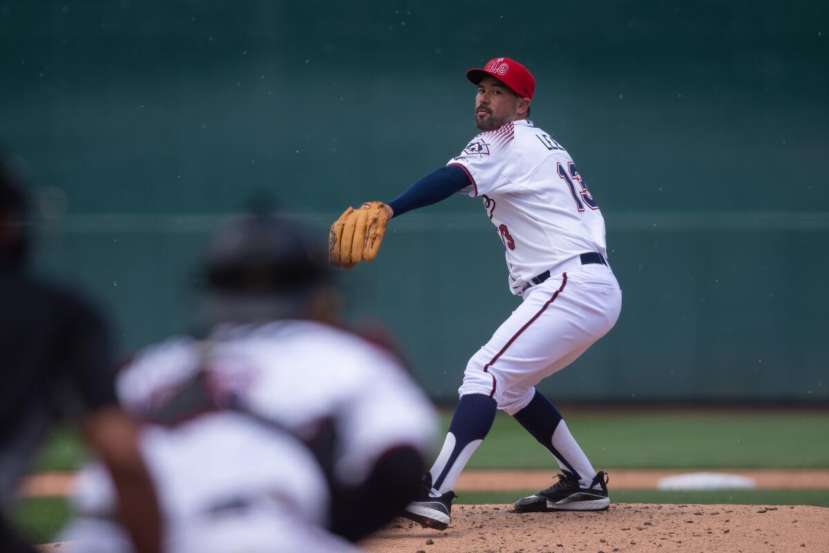 Reno Aces pitcher Zach Lee pitches during a game.