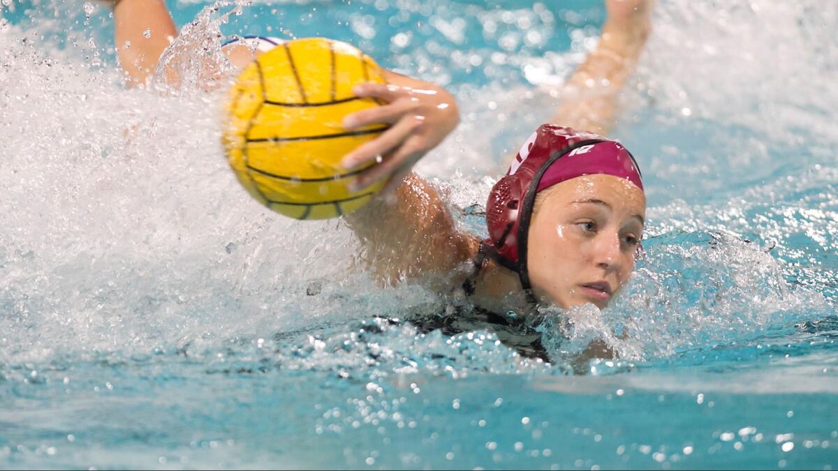 Laguna Beach High freshman Molly Renner, shown playing in a game on Dec. 20, 2017, had a team-best three goals for the Breakers in Friday's 14-1 win over Riverside King.