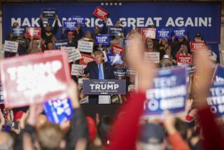 Former President Donald Trump leaves the stage at a campaign rally Saturday, Nov. 11, 2023, in Claremont, N.H. (AP Photo/Reba Saldanha)