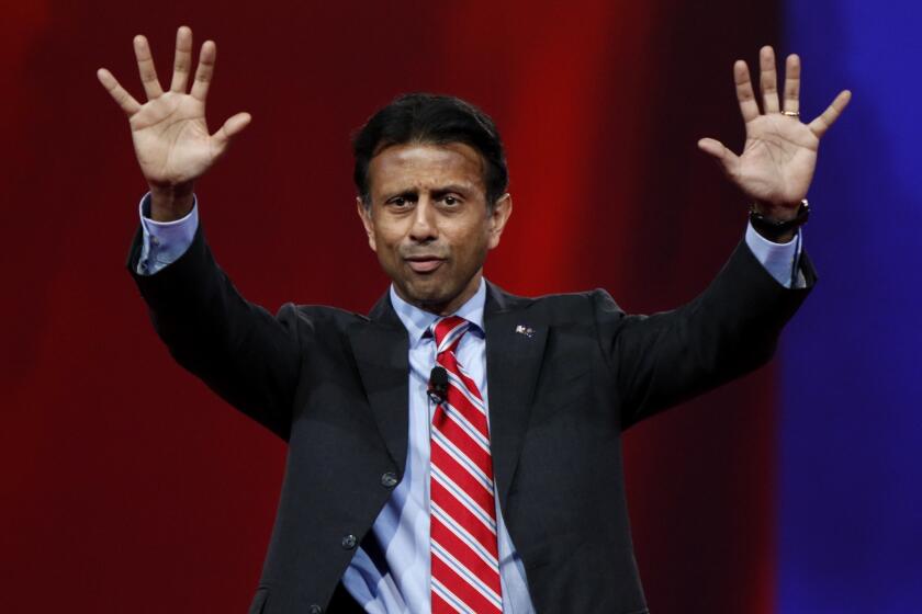 Louisiana Gov. Bobby Jindal, seen on the presidential campaign trail last month, moved to oust Planned Parenthood from his state's Medicaid program, and Planned Parenthood is asking a judge to stop that from happening.
