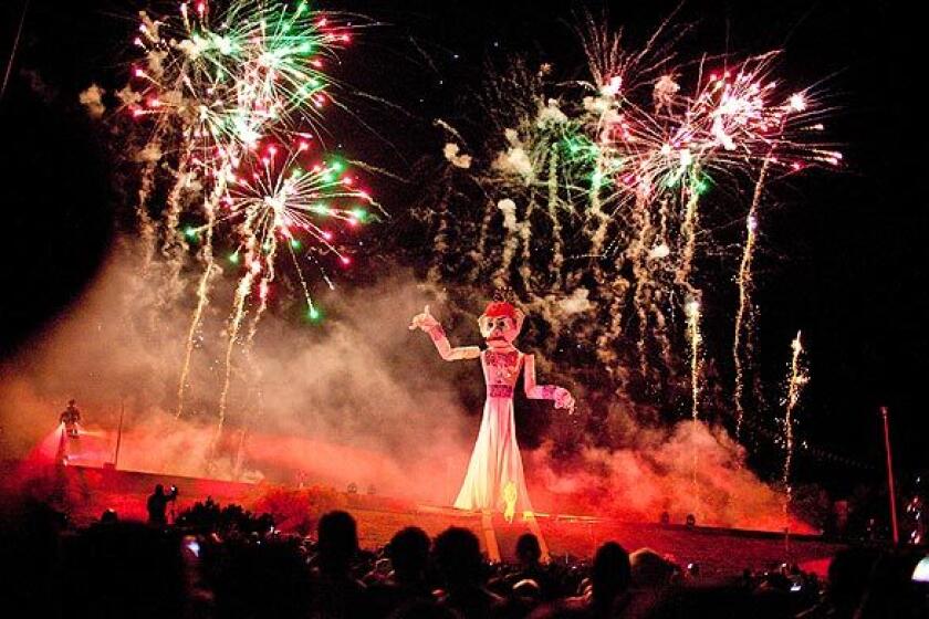 Santa Fe shoots off fireworks before setting fire to the 50-foot marionette Zozobra, which embodies all the troubles of the previous year.