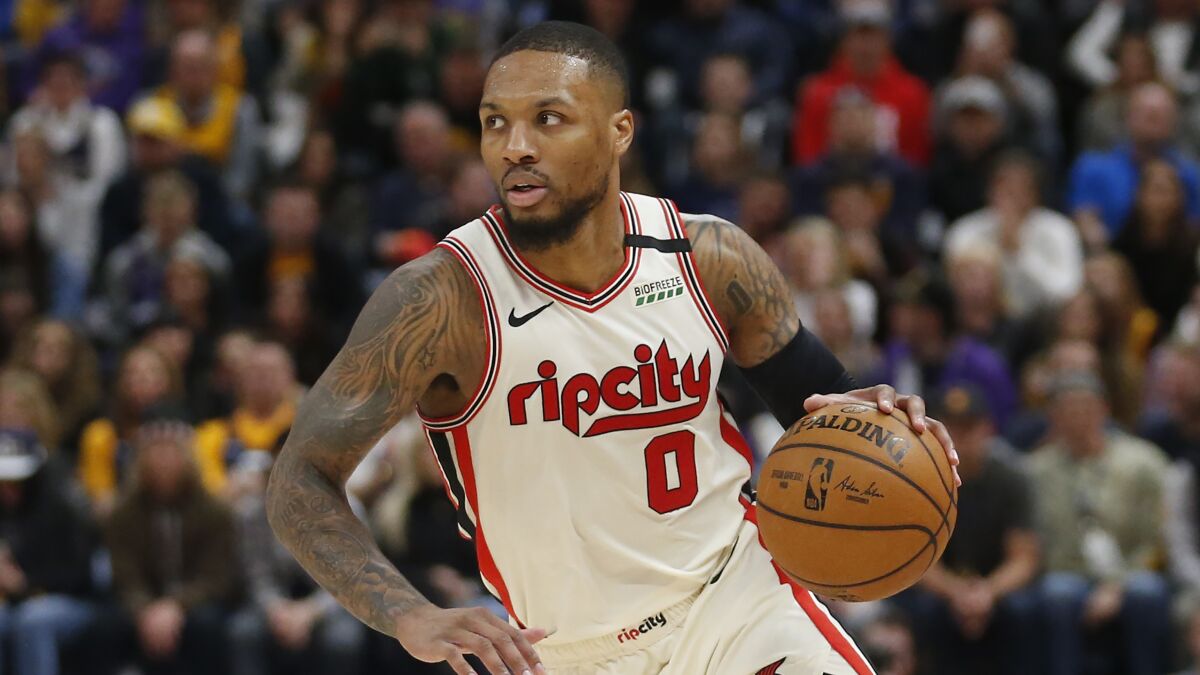 Portland Trail Blazers guard Damian Lillard is one of the cover athletes for the "NBA2K21" video game.