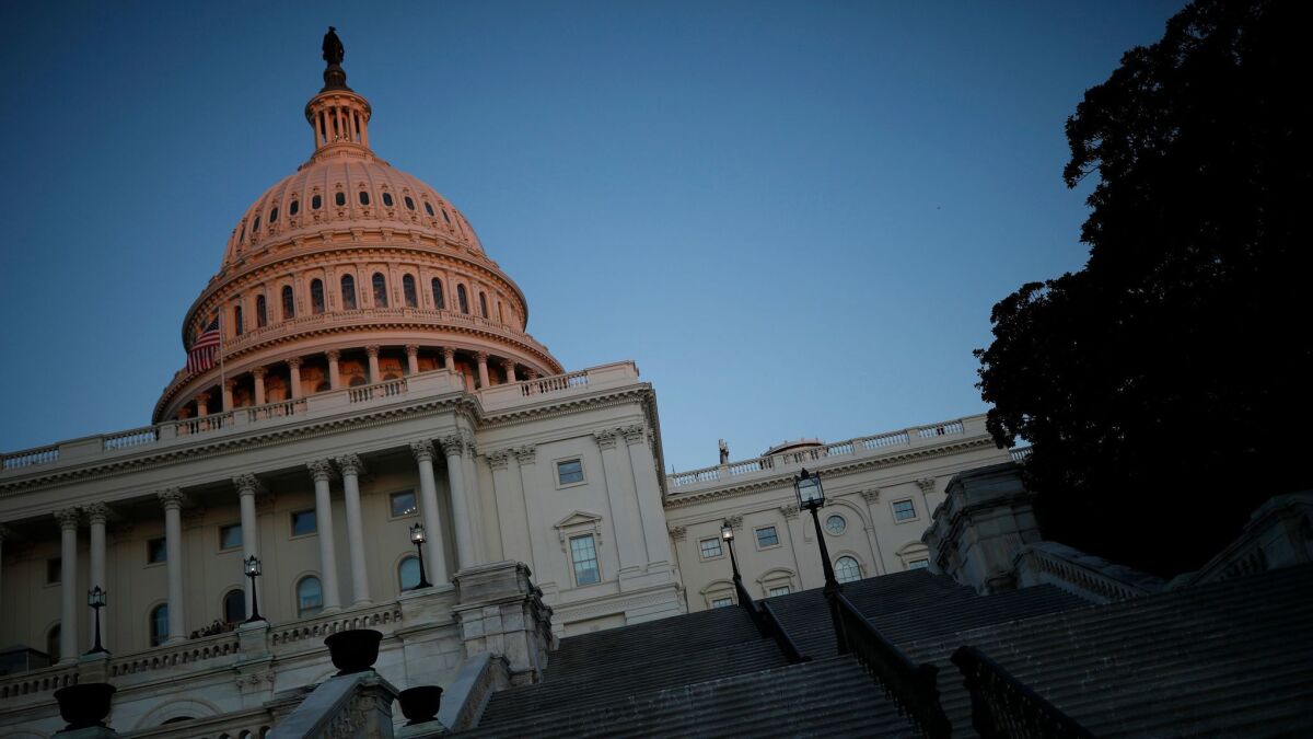 The U.S. Capitol is seen as lawmakers work to avert a government shutdown on Jan. 19. in Washington, DC.