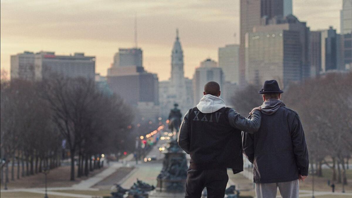 Sylvester Stallone and Michael B. Jordan in "Creed."