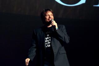 Gareth Edwards introducing a special screening of "The Creator" in Los Angeles on Sept. 18, 2023.