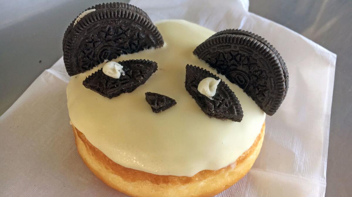 Panda doughnut from California Donuts. (Jenn Harris / Los Angeles Times)