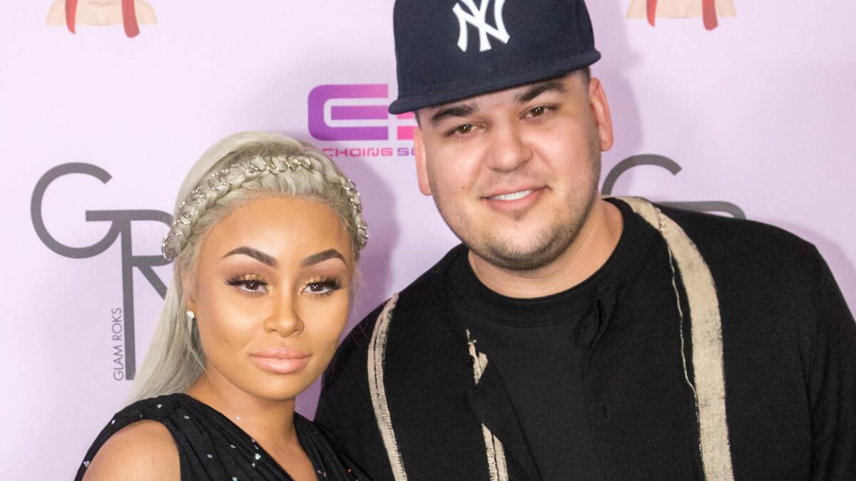 Blac Chyna and Rob Kardashian make an appearance at the Hard Rock Cafe on May 10, 2016, in Hollywood.