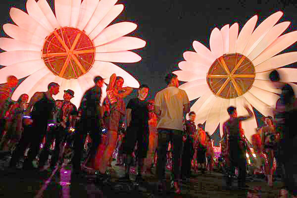Revelers at the 2011 Electric Daisy Carnival in Las Vegas.