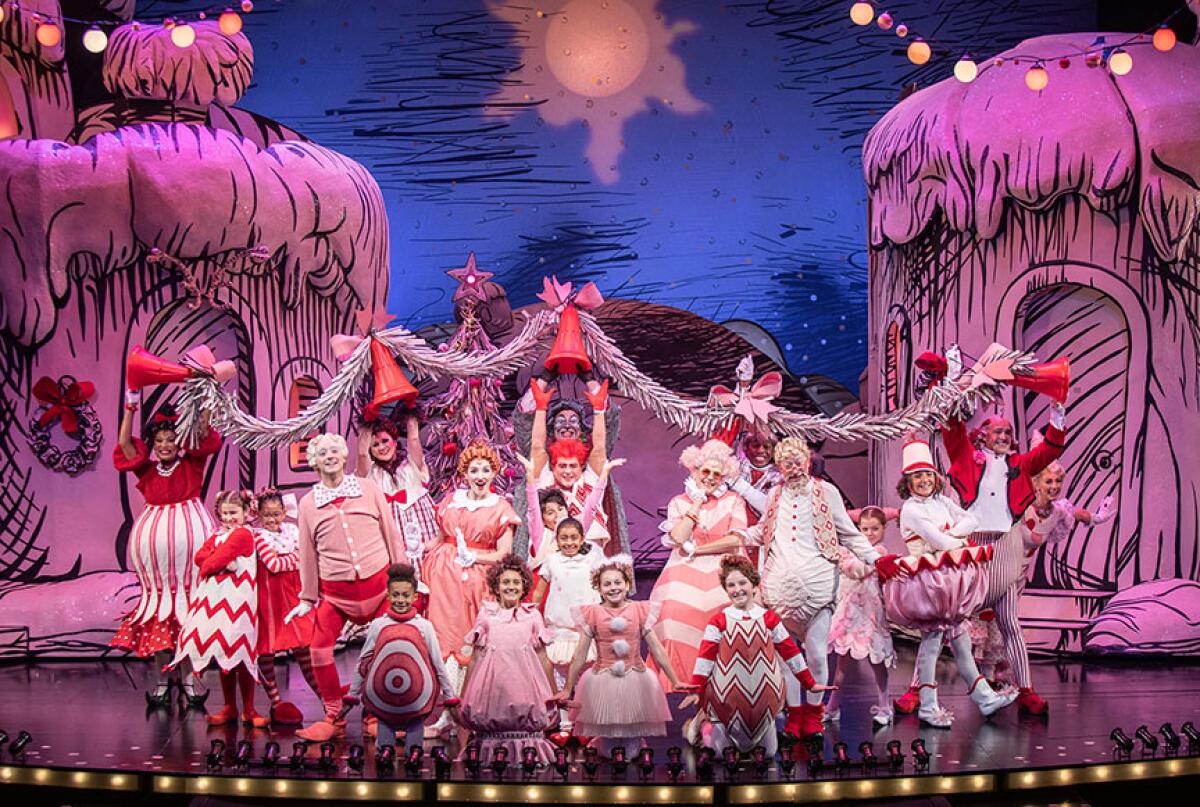 The Old Globe's production of "How the Grinch Stole Christmas!" (pictured in 2019) will be broadcast via KPBS.