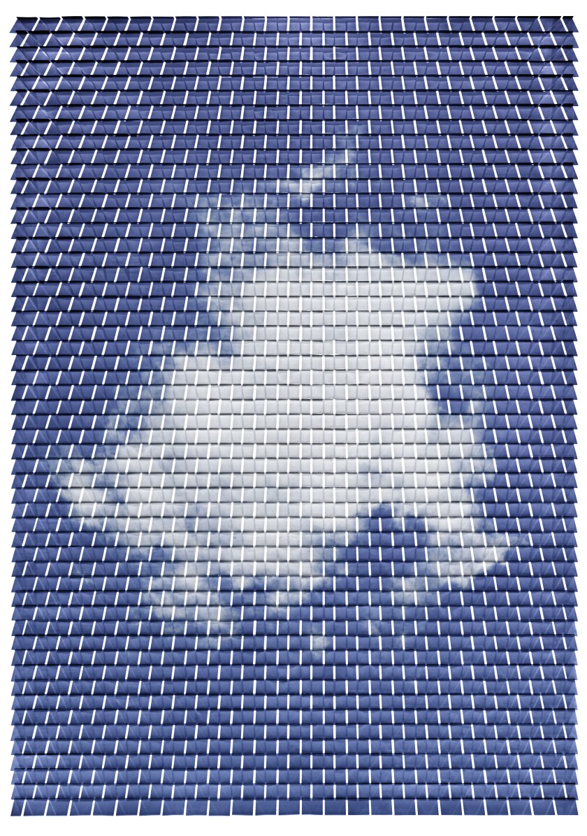 Wang Nindge, Form of Light / Polarized Cloud No. 3, 2014, film transparencies and acrylic panel.