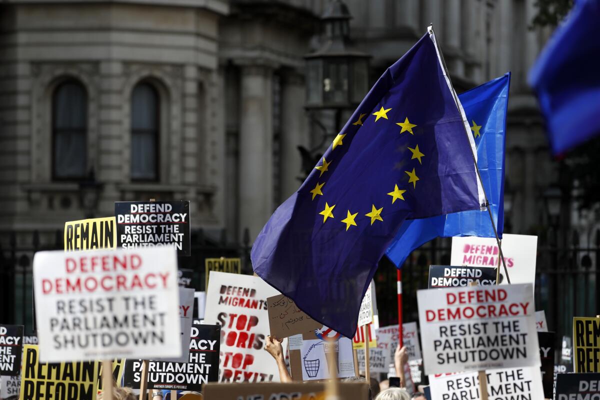 Anti-Brexit protesters hold rally in London