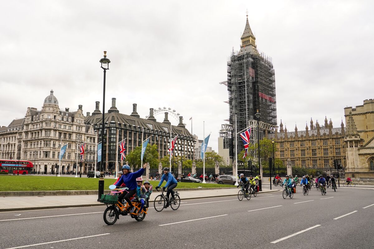 Cyclists take part in the Ride the Change event in London