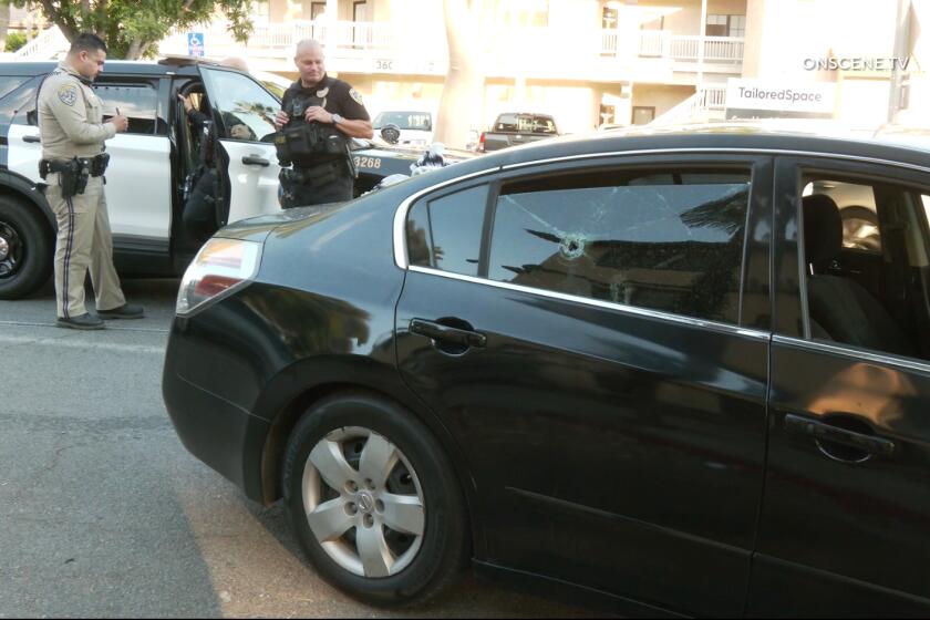 According to officer Navarro with CHP, Riverside, Officers from California Highway Patrol, Riverside office and Riverside Fire Department responded to a shots fired call. The shooting occurred in the area of EB 91 and 14th street. The victims were driving a black Nissan Altima EB on the 91 when 4 to 5 shots rang out. There were 5 occupants in the Altima at the time of the shooting. The left rear passenger in the car was hit, a Hispanic female in her 20's, was hit in the thigh. The car pulled off the freeway and paramedics arrived, where the female was transported to a local area hospital. The description of the suspect vehicle is vague, but occupants in the Altima believe it was an SUV.