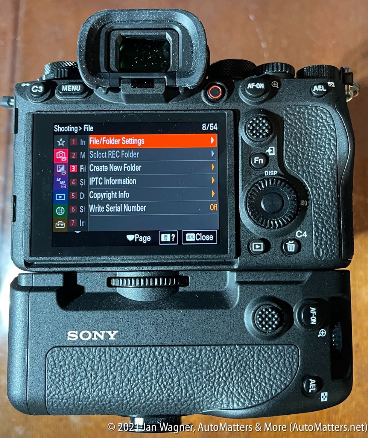 Sony Alpha 1 with its many programmable buttons
