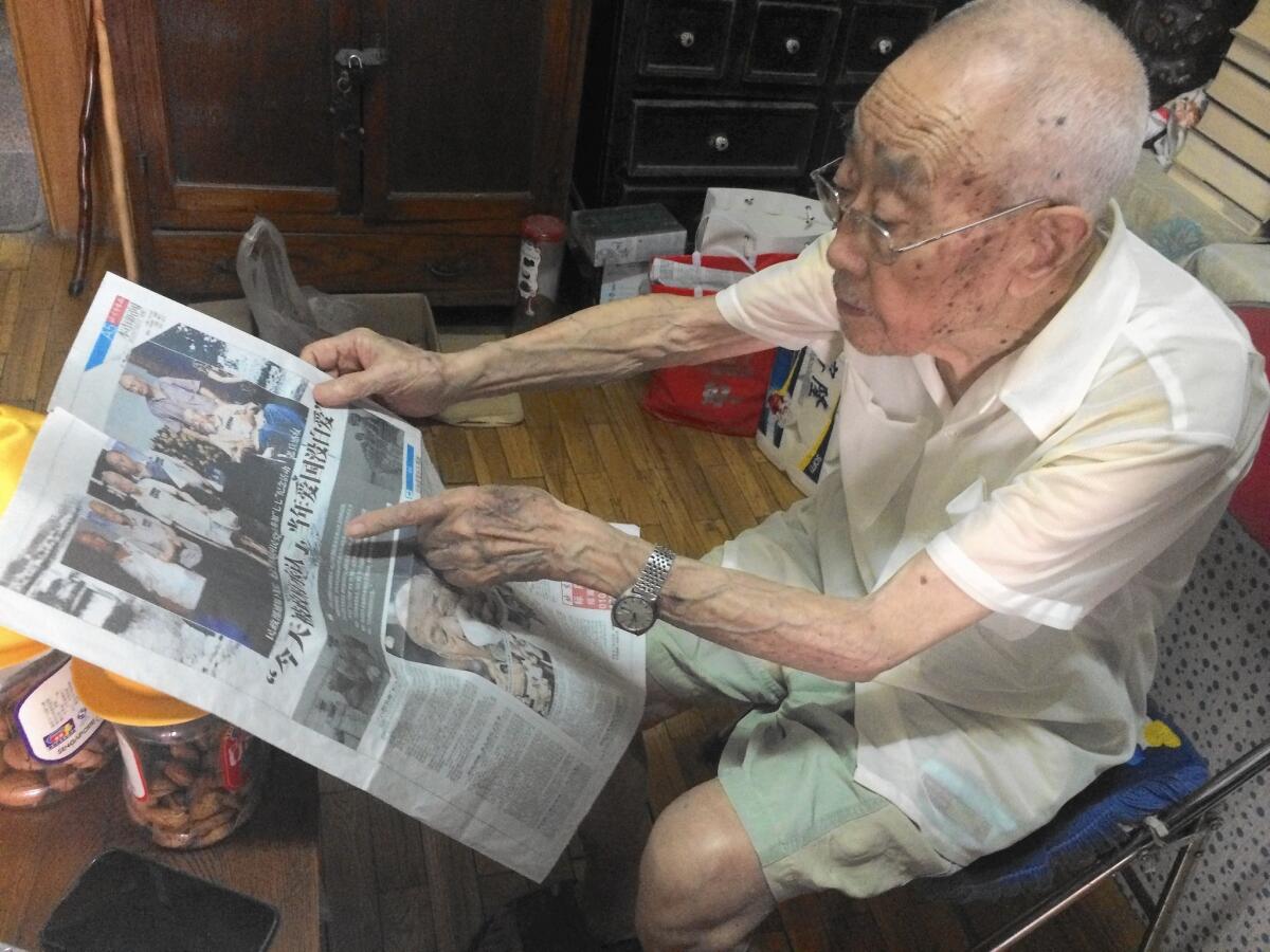 Sun Yinbai, 97, served with the Nationalist army in World War II, acting as an interpreter for U.S. forces. Only now are such service members getting some grudging acknowledgment from China's leaders.