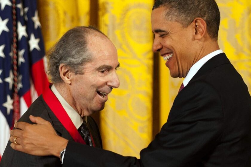 (FILES) This file photo taken on March 02, 2011 US President Barack Obama (R) presents the National Humanities Medal to Novelist Philip Roth during a ceremony at the White House in Washington, DC. American author Philip Roth has died at the age of 85, according to May 22, 2018 US media reports. / AFP PHOTO / Jim WATSONJIM WATSON/AFP/Getty Images ** OUTS - ELSENT, FPG, CM - OUTS * NM, PH, VA if sourced by CT, LA or MoD **