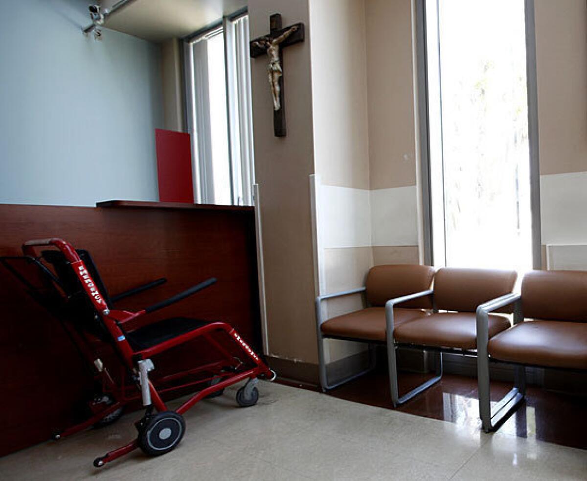 Shown is the emergency room waiting area at St. Francis Medical Center in Lynwood, the hospital where one of the newborns was taken.