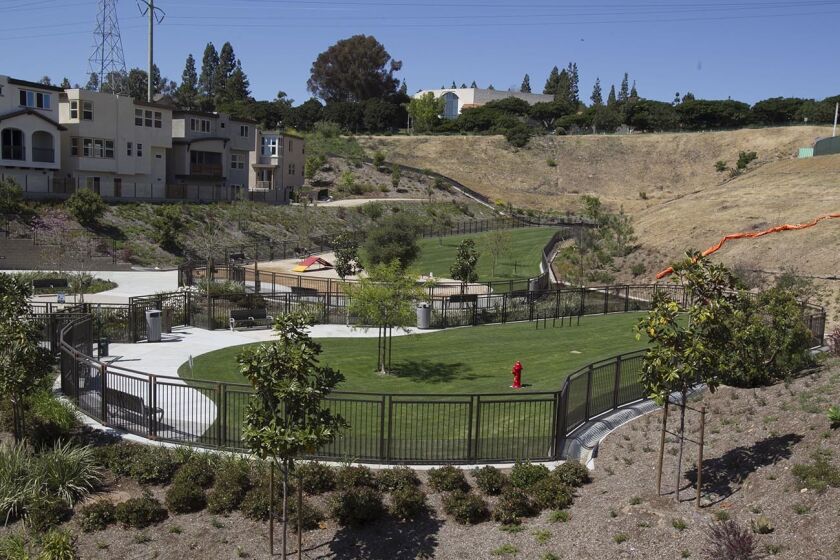 Two dog parks located at the very top of the park.