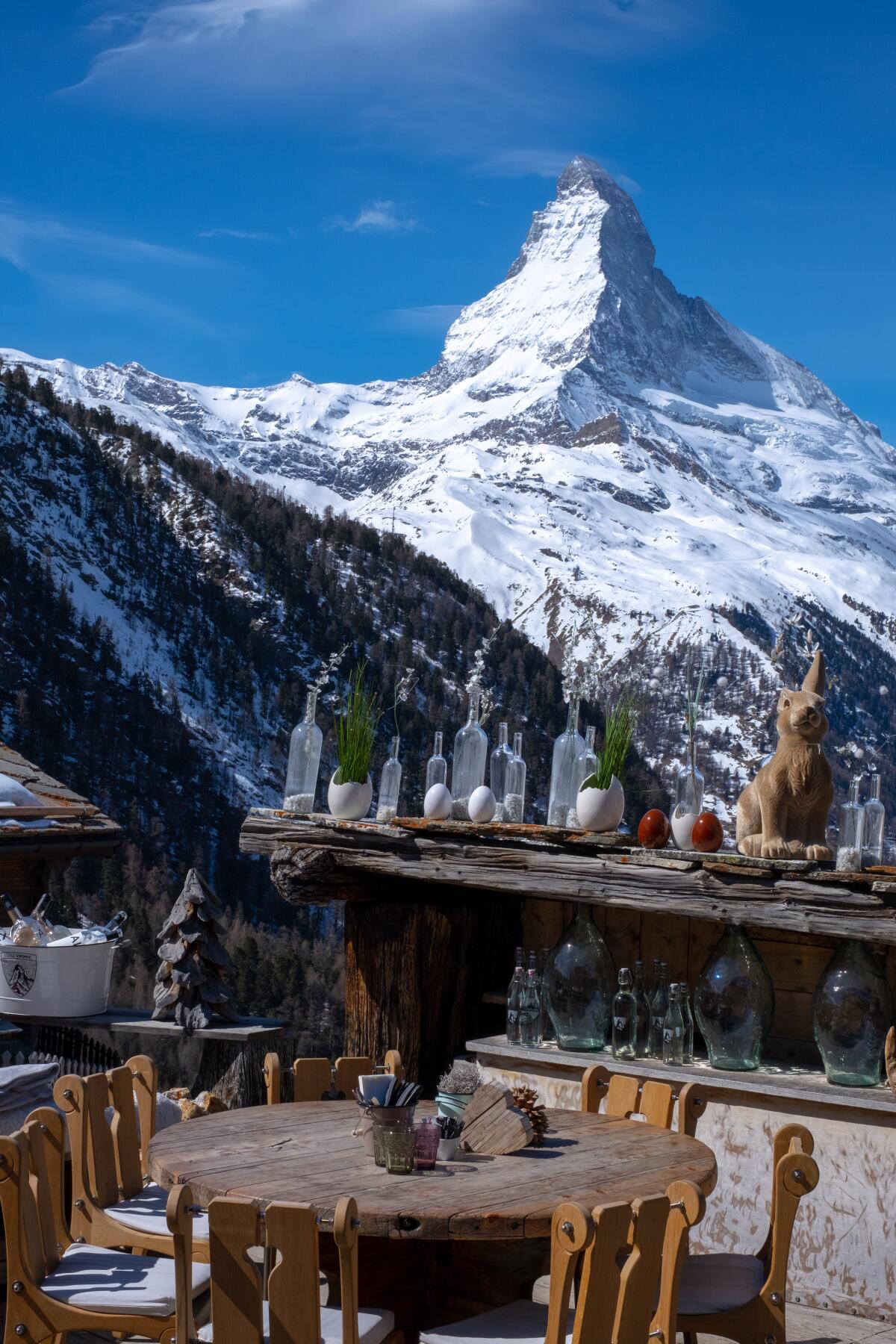 Lunch with a Matterhorn view at Chez Vrony in Zermatt.
