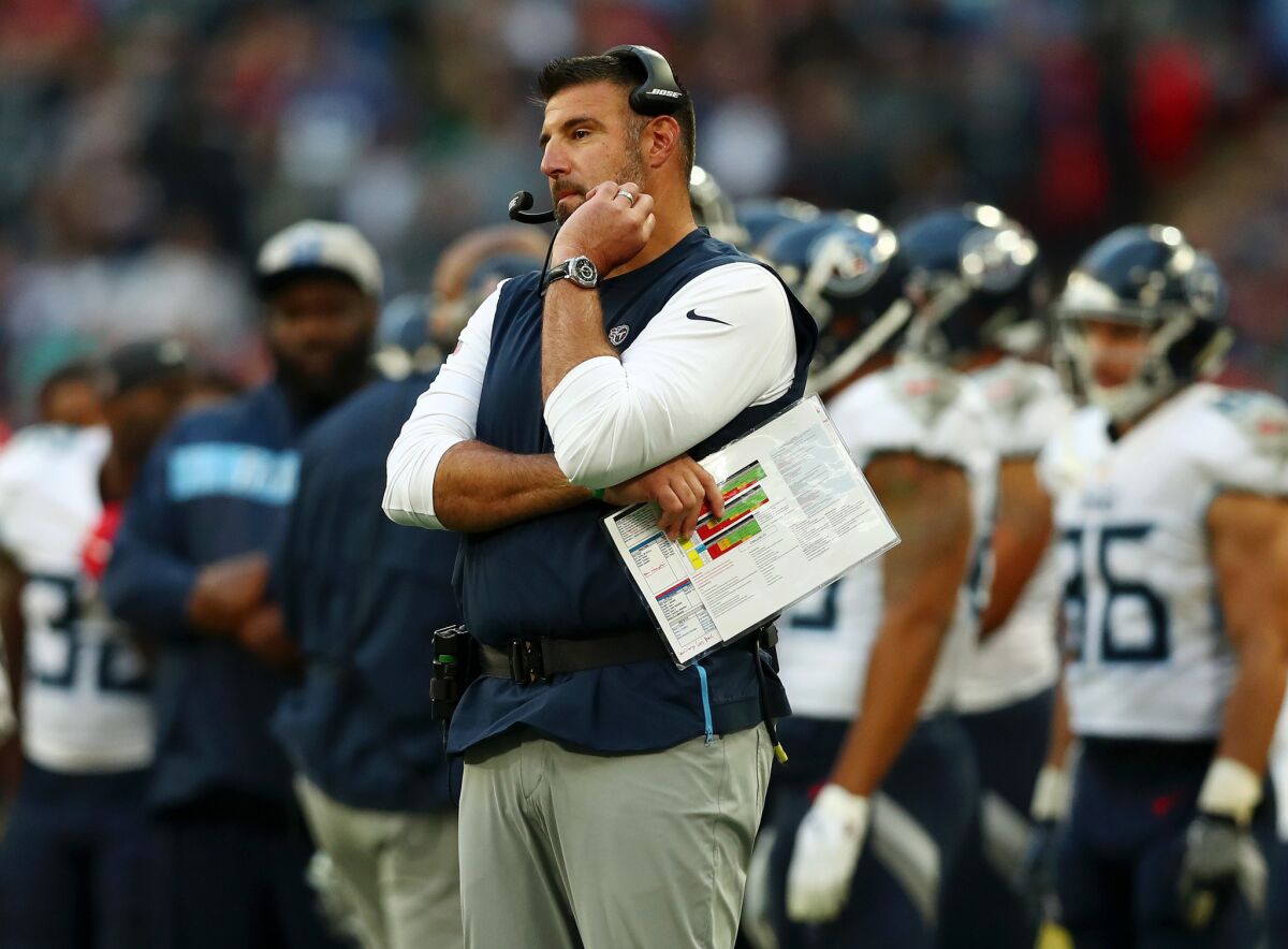Tennessee coach Mike Vrabel is a disciple of New England coach Bill Belichick. 
