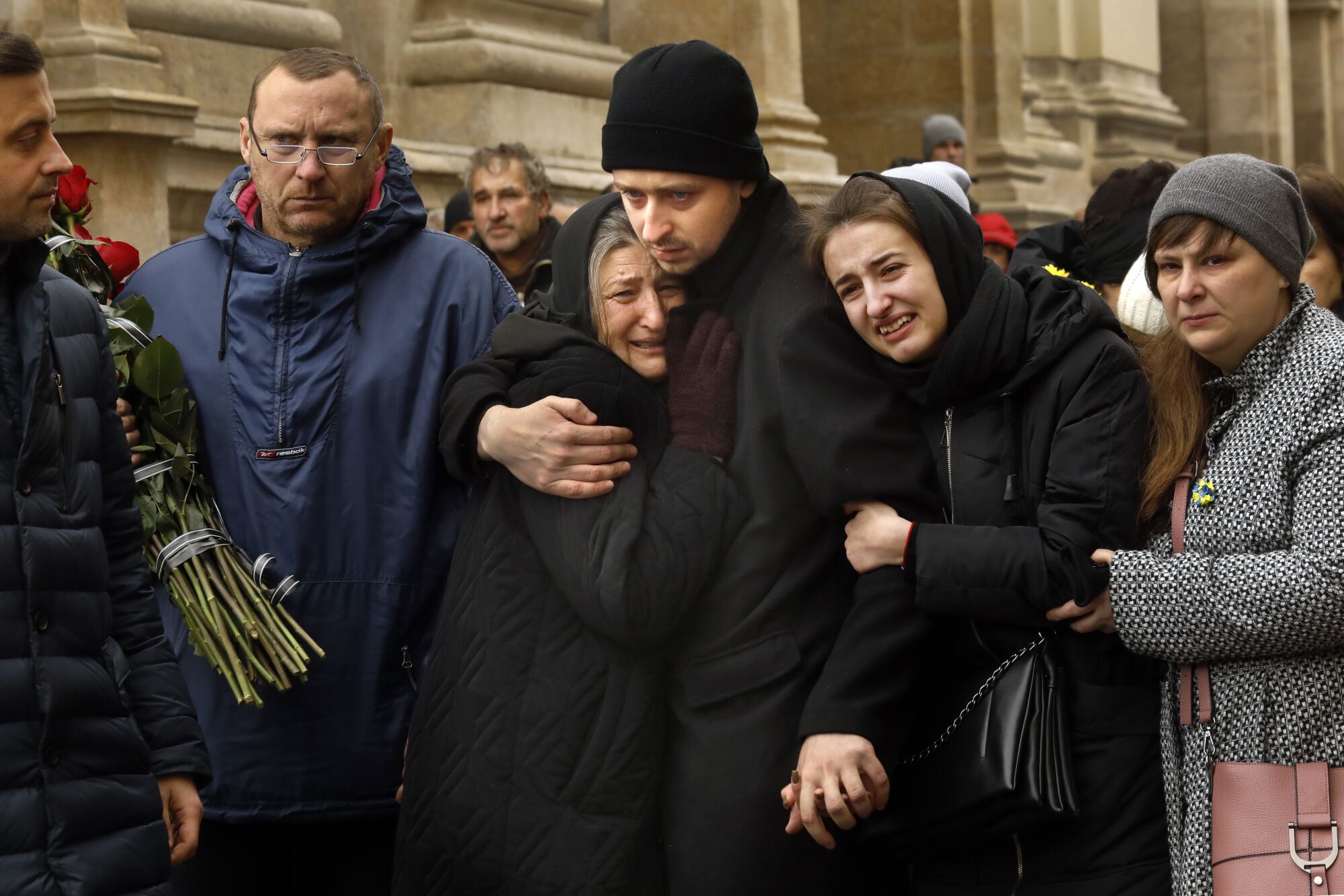 The funeral for Denis Metyolkinat the Saints Peter and Paul Garrison Church in Lviv, Ukraine.