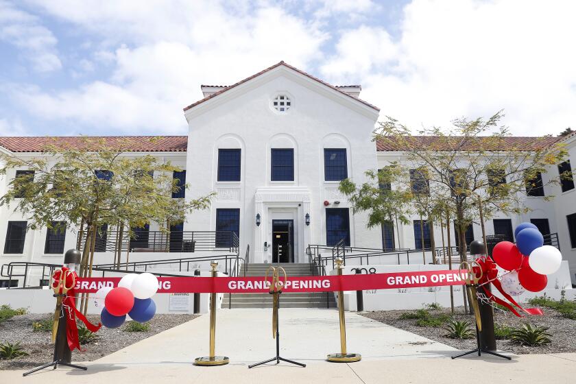 WESTWOOD-CA-MAY 2, 2023: The grand opening for two buildings with a combined 120 permanent, private residential units for unhoused and at-risk veterans at the VA's West Los Angeles Campus in Westwood on May 2, 2023. (Christina House / Los Angeles Times)
