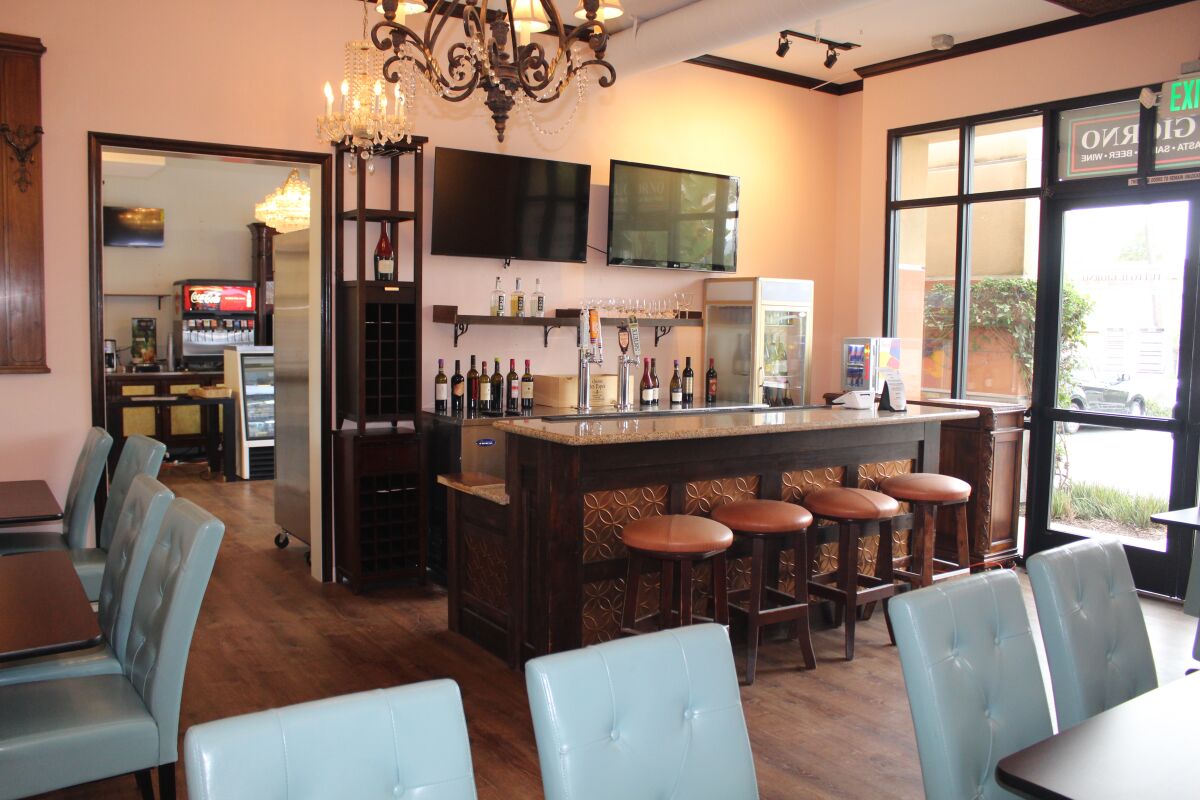 Inside the new dining room and bar at Tutto Il Giorno.