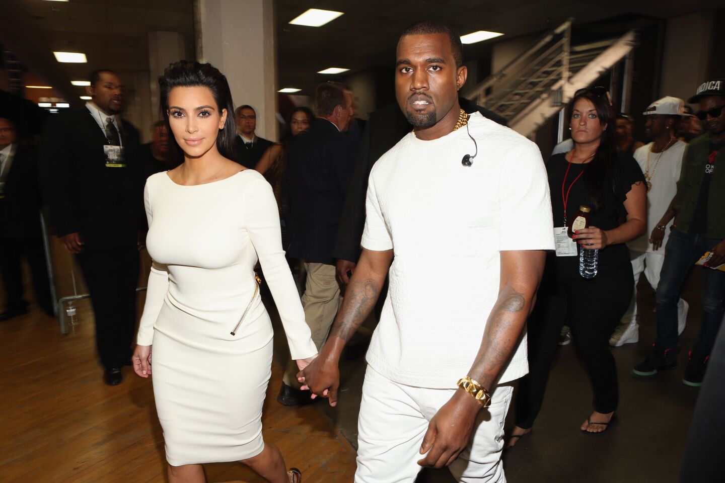 Kanye West and Kim Kardashian at the 2012 BET Awards at the Shrine Auditorium in Los Angeles.