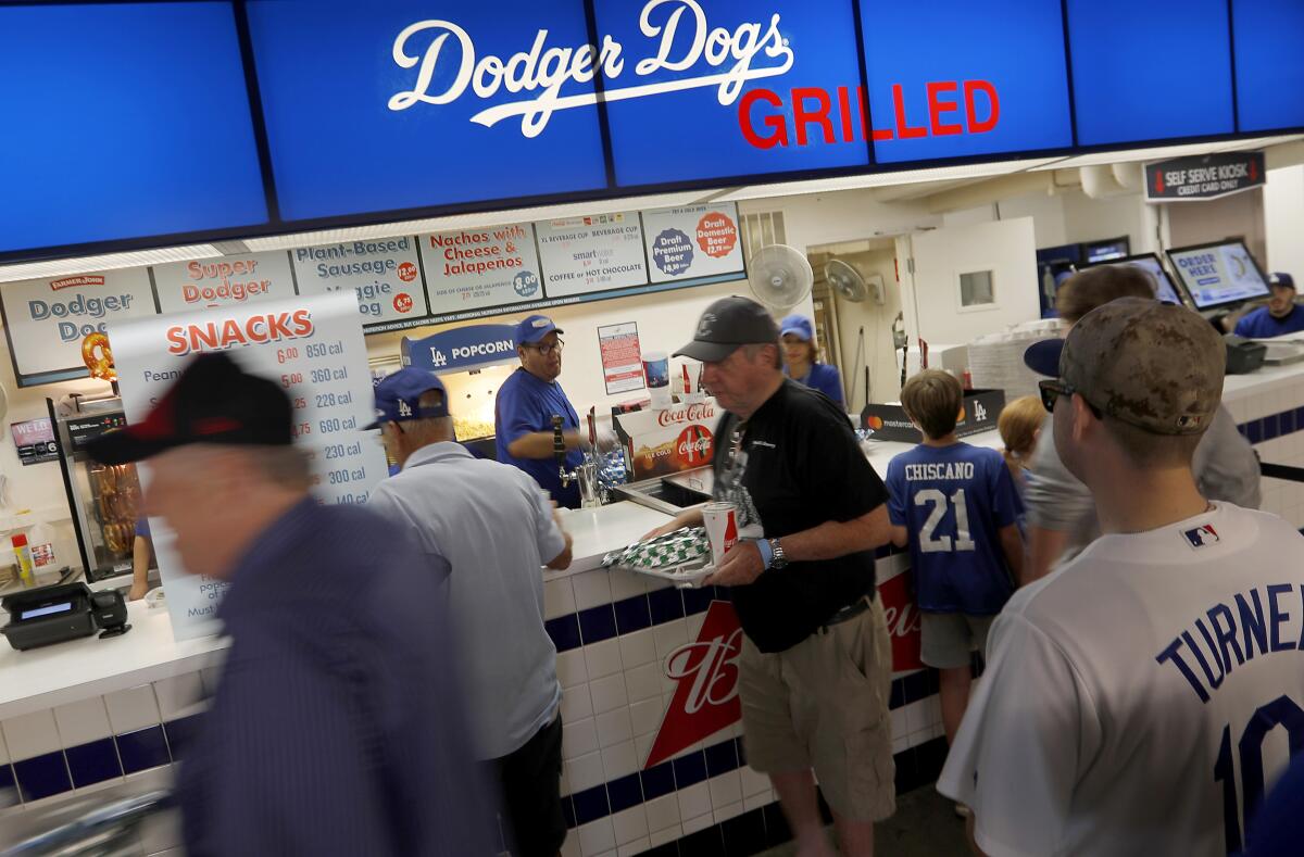 People at a concession stand.