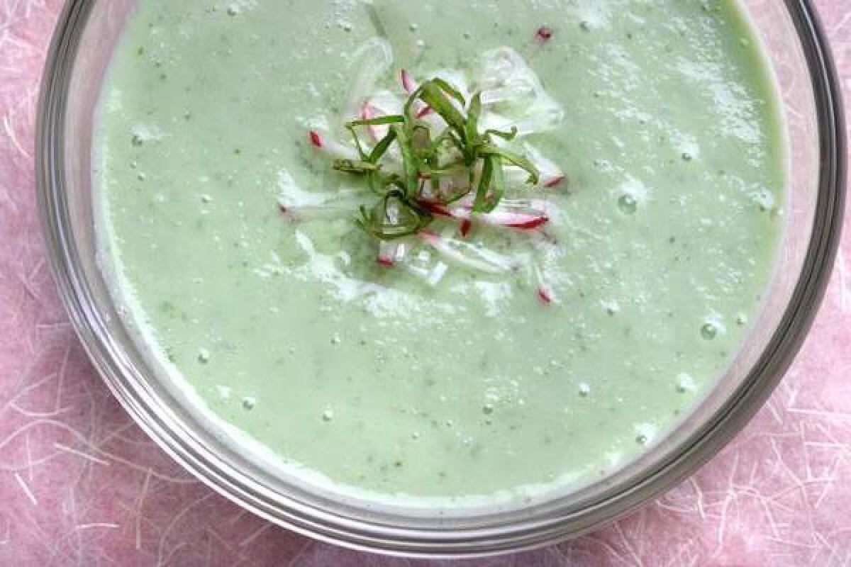 Chilled cucumber soup.
