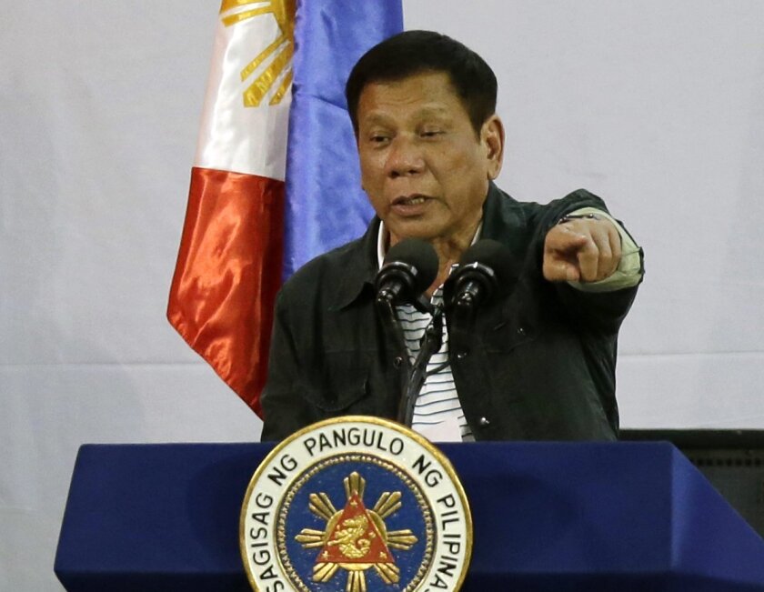 Philippine President Rodrigo Duterte was sworn in as the Philippines' 16th president on a severe crime-fighting platform.