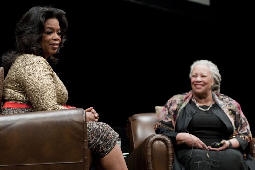 CHICAGO - OCTOBER 20: Oprah Winfrey and Toni Morrison attend the Carl Sandburg literary awards dinner at the University of Illinois at Chicago Forum on October 20, 2010 in Chicago, Illinois. (Photo by Daniel Boczarski/FilmMagic)