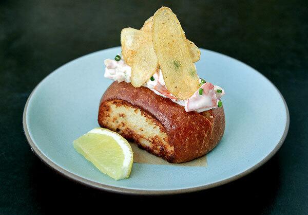 Lobster roll with celery and lemon aioli from Son of a Gun.