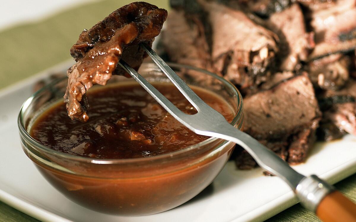 Hickory-smoked brisket with Southwestern barbecue sauce