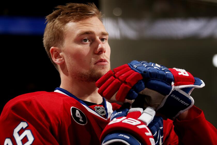 Montreal Canadiens left wing Jiri Sekac looks on during the NHL All-Star Skills Competition in Columbus, Ohio, on Jan. 24. Sekac was acquired by the Ducks on Tuesday.