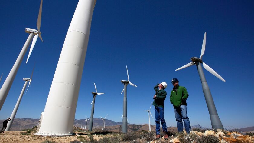 Wind turbines in the Tehachapi Mountains
