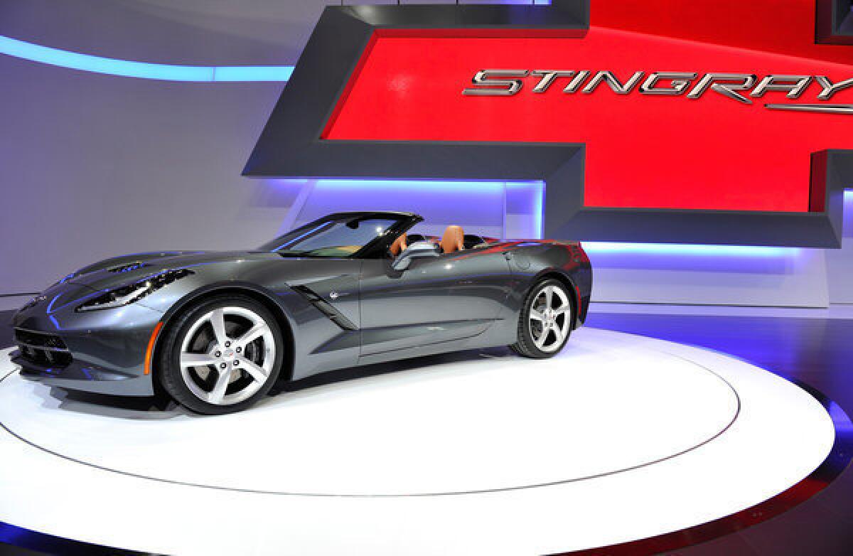 The new Chevrolet Corvette Stingray convertible is seen during the Geneva Motor Show.
