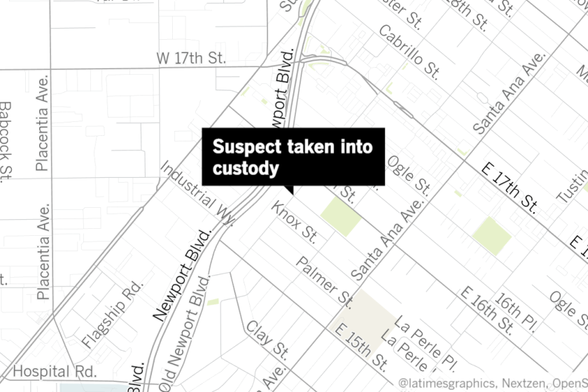Officers took a possible suspect into custody Tuesday in Costa Mesa after gunshots were fired on Orange Avenue south of 16th Street, police said.