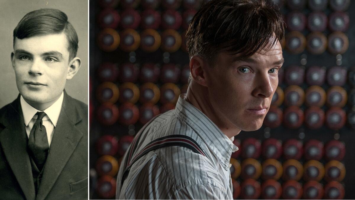 Alan Turing, left, and "The Imitation Game's" Benedict Cumberbatch.