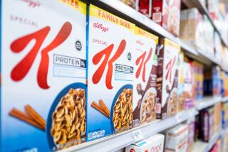 Boxes of Kellogg's cereal at a store in Austin, Texas.