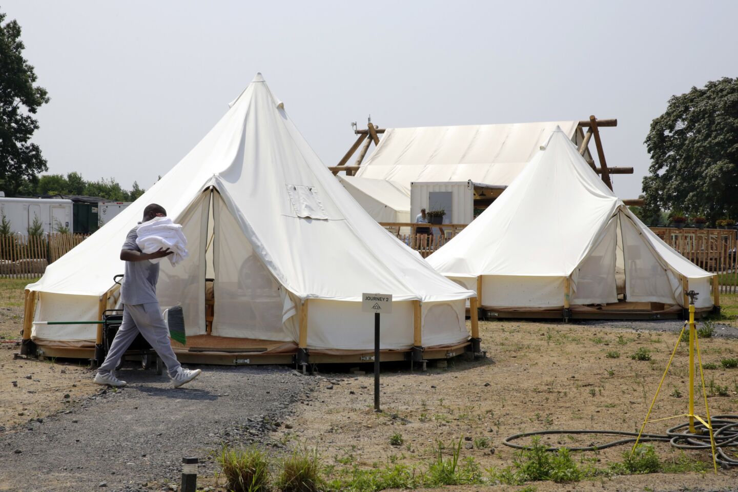 Collective Governors Island, a retreat site in New York Harbor, offers luxury tent stays.