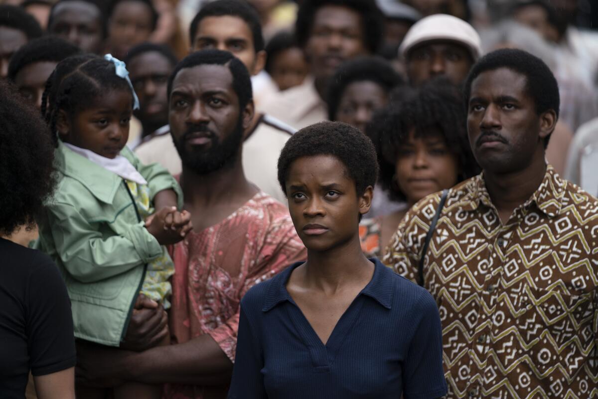 Letitia Wright in "Mangrove" part of the "Small Axe" series directed by Steve McQueen.