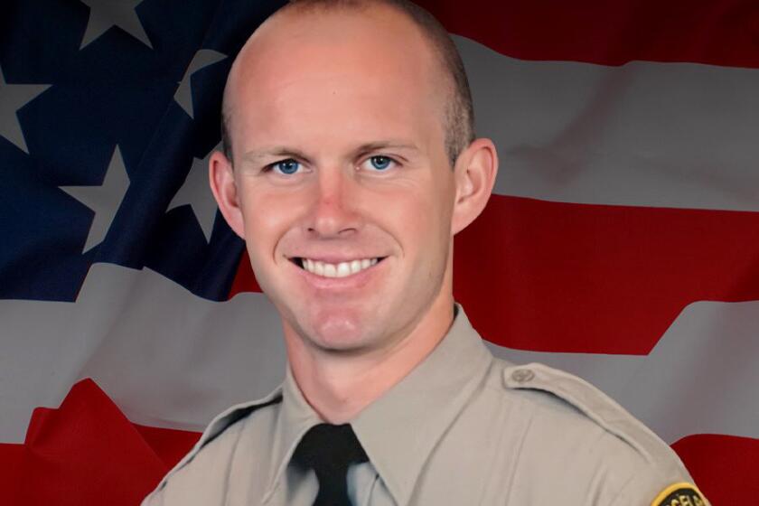 Los Angeles County Sheriff's Dept. handout photo of Deputy Ryan Clinkunbroomer, 30, who was shot and killed around 6 p.m Saturday, Sept. 16, 2023, while sitting in his patrol car outside the station near Sierra Highway and East Avenue Q.