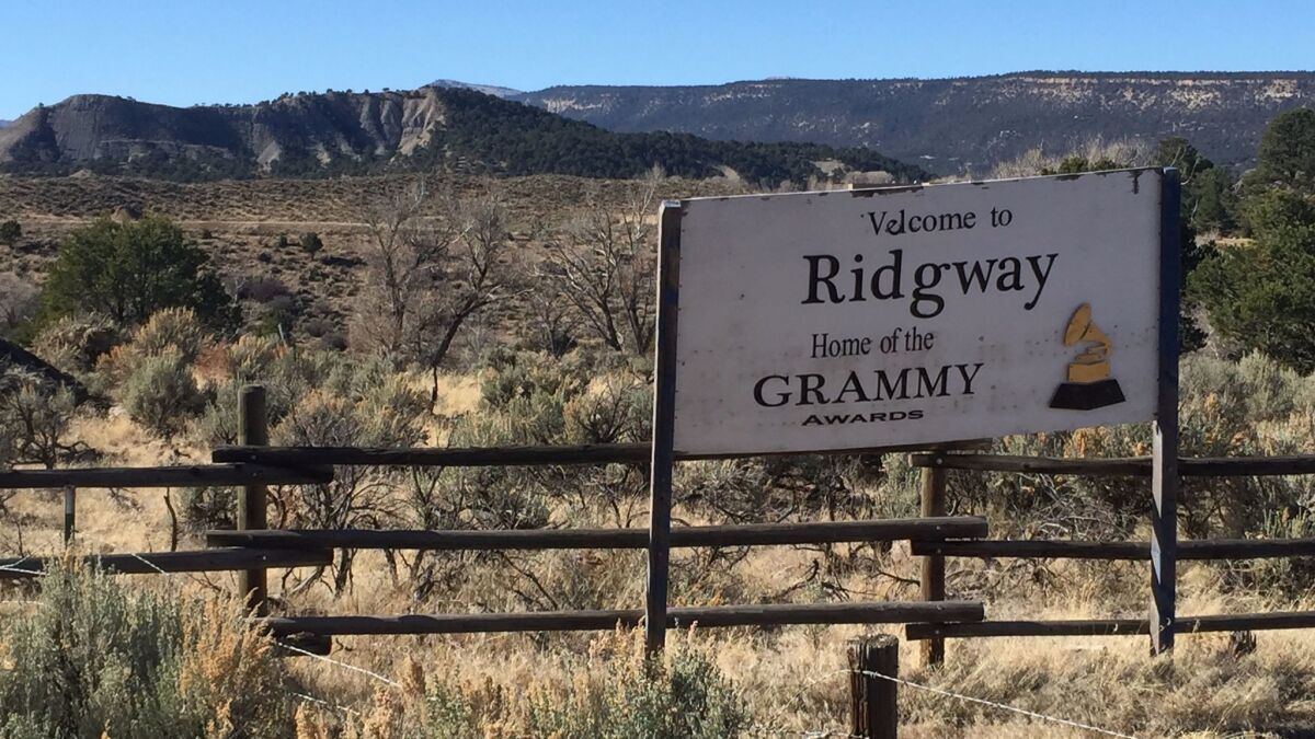 The little town of Ridgway, Colo., where the Grammy Awards are made, sits in the San Juan Mountains.